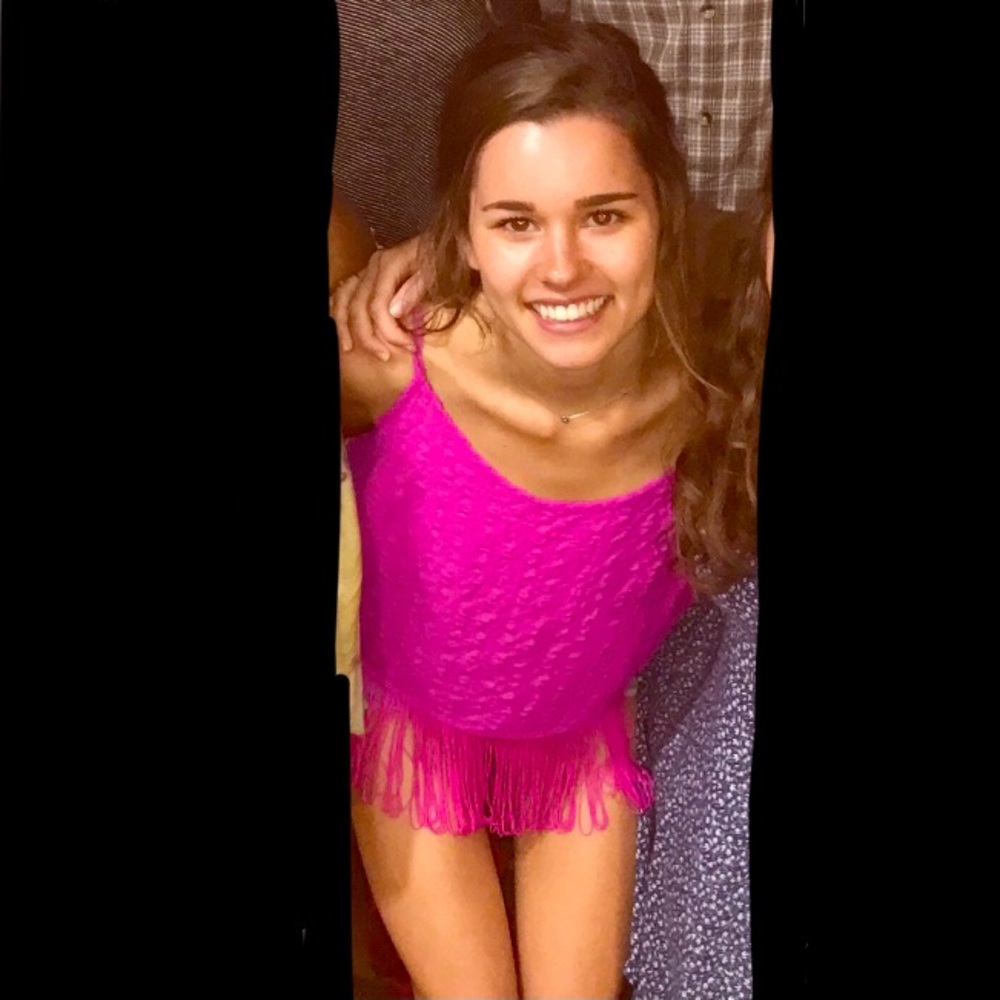 Hot pink Lilly Pulitzer fringe hem tank top - Picture 2 of 4